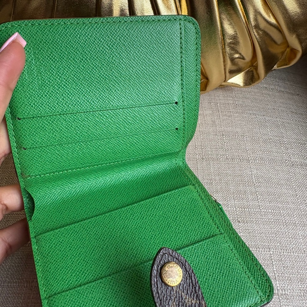 Louis Vuitton Brown and Green Perforated Wallet - Picture 8 of 8